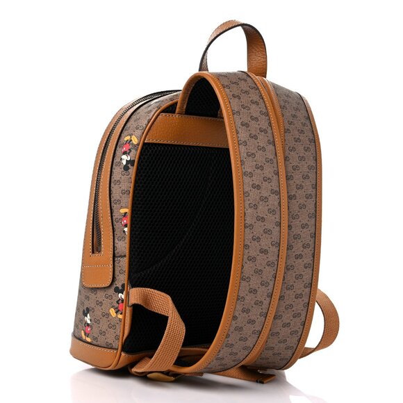 Gucci GG Disney X Mickey Mouse Supreme Leather Backpack Tan Brown Italy Bag NEW main image 7